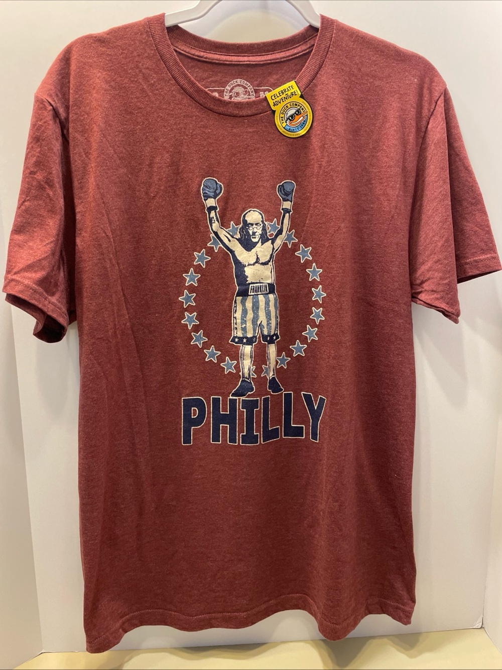 The Duck Company Rocky Ben Franklin PHILLY Philadelphia Red Medium T-Shirt NEW